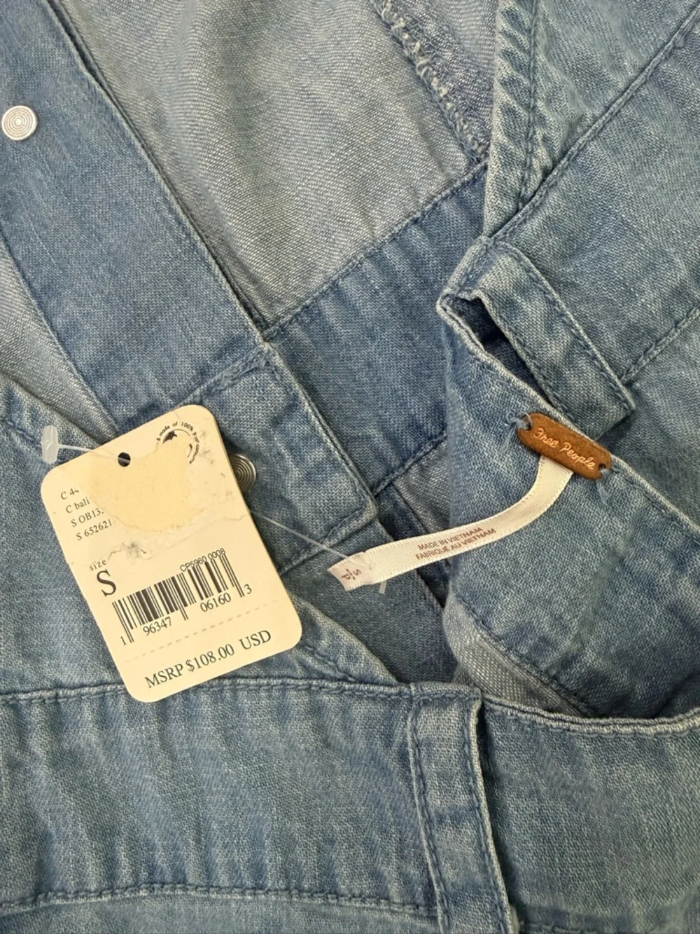 Free People Denim Halter Button-Front Dress NWT - read description!!! - Picture 6 of 6